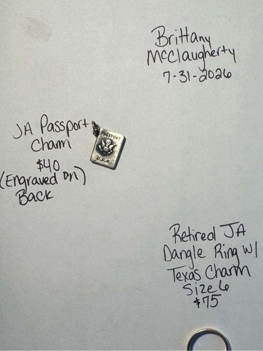 James Avery Passport Charm